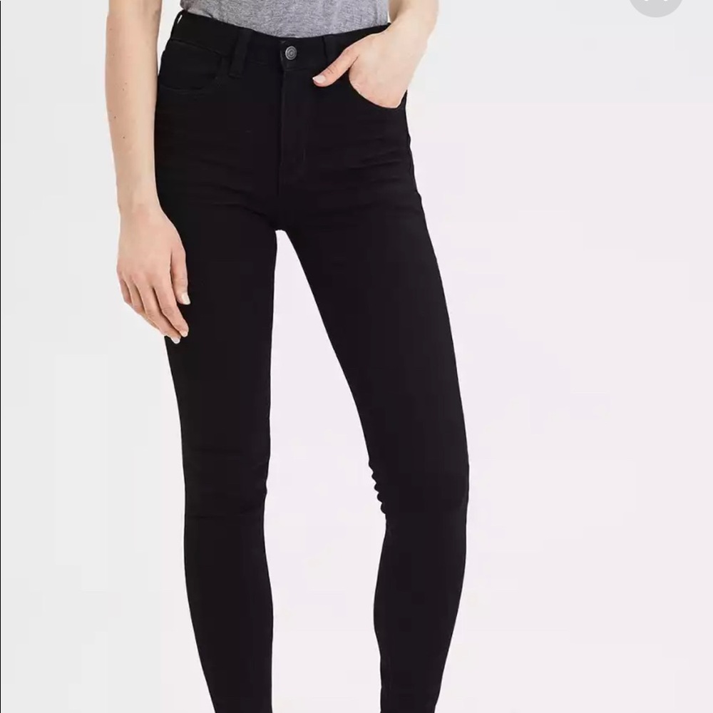 American Eagle Extra High Rise Black Jeggings